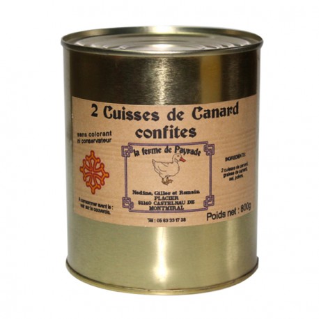 2 cuisses de canard confites 800g