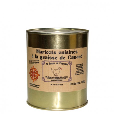 Haricots cuisinés à la graisse de canard 800g